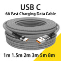 USB Type C 6A Super- Chargeur Cable For Huawei USB C Extended 1m 2m 3m 5m 8-M
